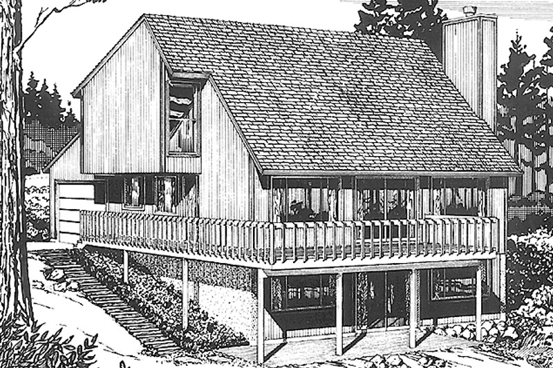 Dream House Plan - Prairie Exterior - Front Elevation Plan #320-1205
