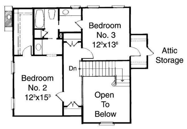 House Plan Design - Colonial Floor Plan - Upper Floor Plan #429-159
