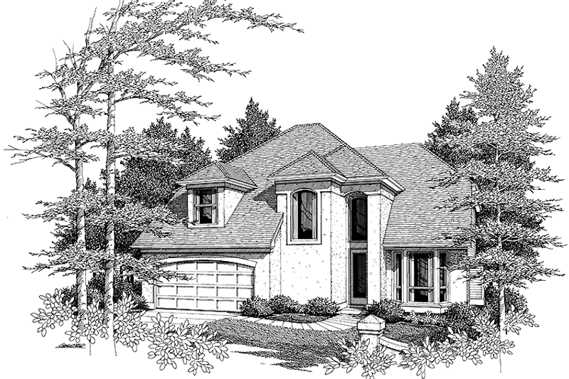 Architectural House Design - Exterior - Front Elevation 3 for Mediterranean House Plan #48-785 - 4 bed, 3.5 bath