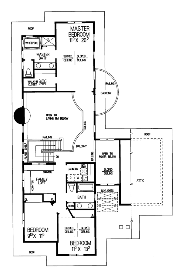 House Blueprint - Contemporary Floor Plan - Upper Floor Plan #72-904