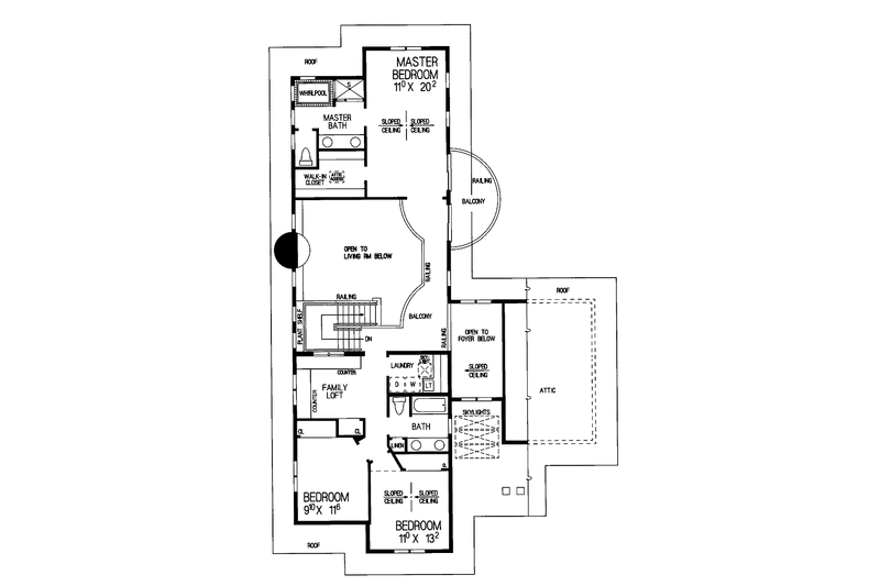 Home Plan - Floor Plan - Upper Floor for Contemporary House Plan #72-904 - 3 bed, 3.5 bath
