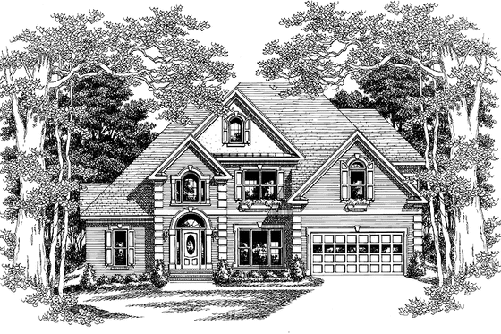 Exterior - Front Elevation 3 for Traditional House Plan #927-70 - 4 bed, 3 bath