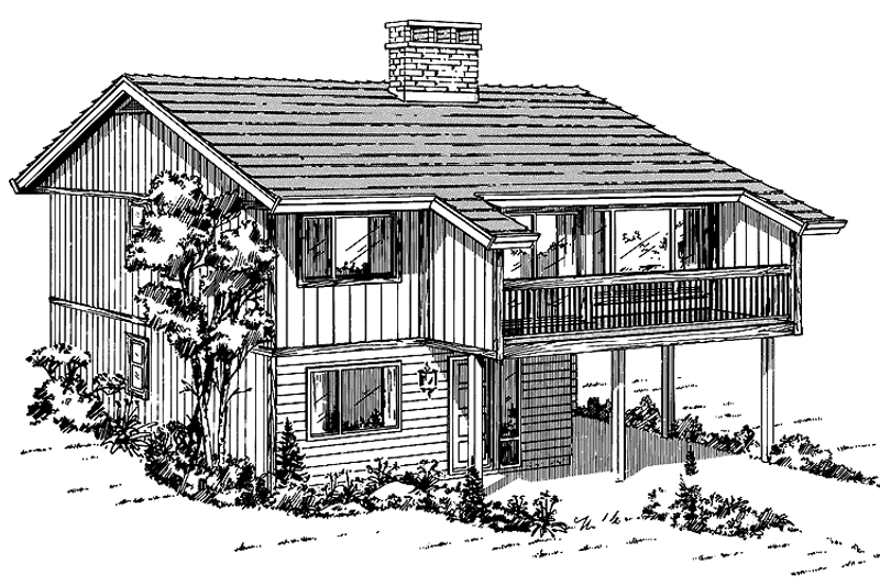 House Blueprint - Contemporary Exterior - Front Elevation Plan #47-667