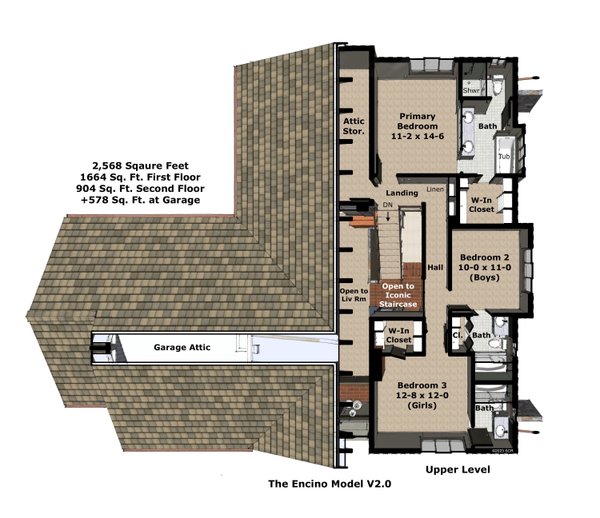 House Blueprint - Modern Floor Plan - Upper Floor Plan #489-16