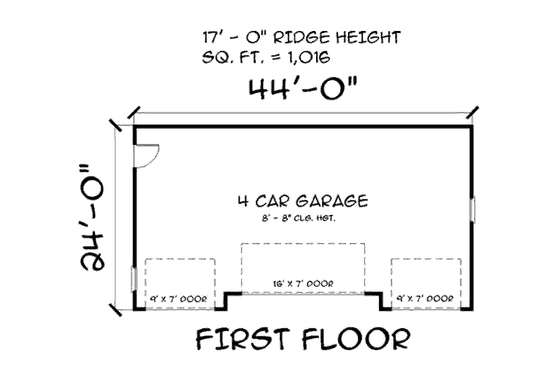 Floor Plan - Main Floor for Traditional House Plan #75-216, 0 bath