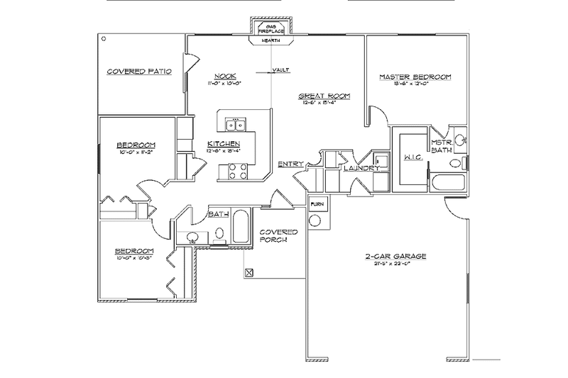 Home Plan - Floor Plan - Main Floor for Traditional House Plan #945-4 - 3 bed, 2 bath