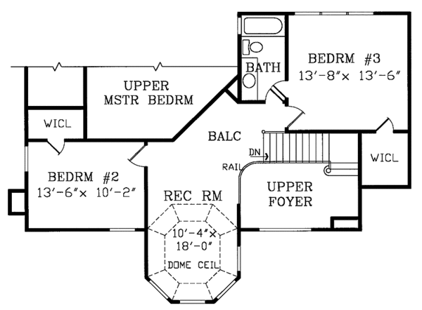 Architectural House Design - Victorian Floor Plan - Upper Floor Plan #314-206