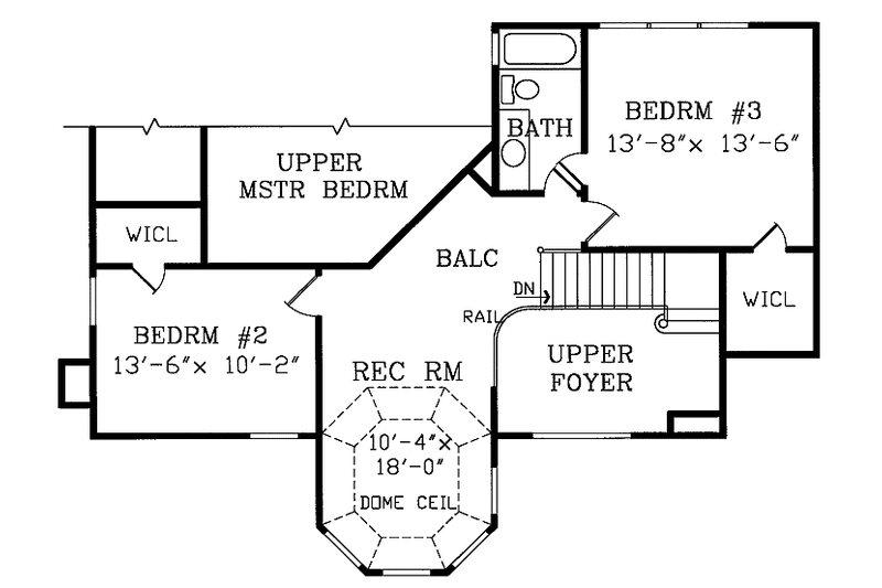 Dream House Plan - Floor Plan - Upper Floor for Victorian House Plan #314-206 - 4 bed, 3 bath