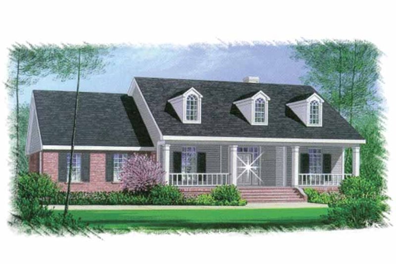 Architectural House Design - Colonial Exterior - Front Elevation Plan #15-327