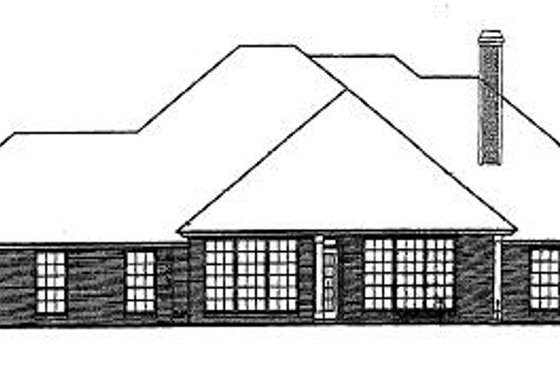 Exterior - Rear Elevation for European House Plan #310-406 - 4 bed, 3 bath