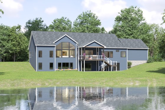 Exterior - Rear Elevation for Farmhouse House Plan #1089-45 - 3 bed, 2.5 bath