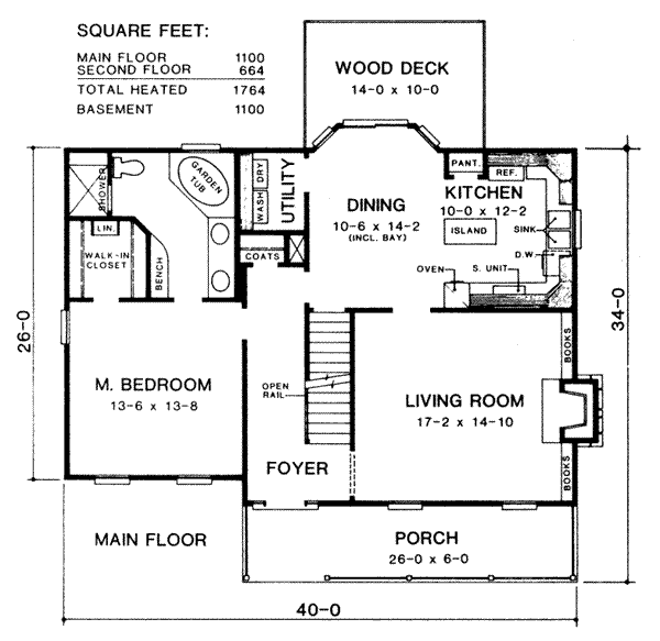 Architectural House Design - Country Floor Plan - Main Floor Plan #10-230
