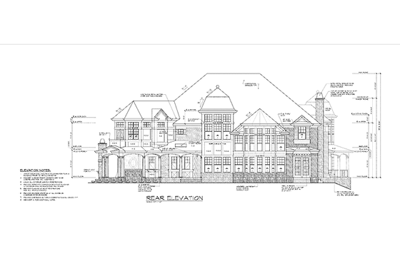 Exterior - Rear Elevation for Craftsman House Plan #132-508 - 4 bed, 5 bath