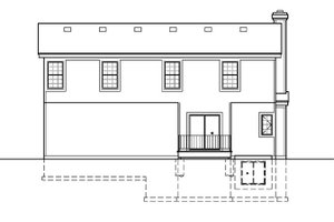 Exterior - Rear Elevation for Traditional House Plan #67-466 - 3 bed, 2.5 bath