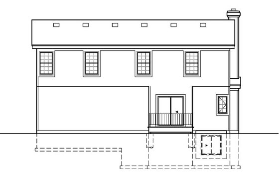 Exterior - Rear Elevation for Traditional House Plan #67-466 - 3 bed, 2.5 bath