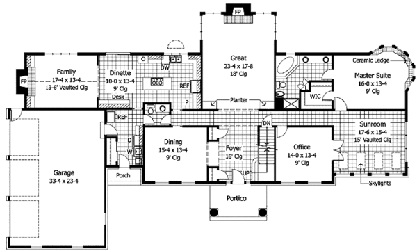 House Plan Design - Classical Floor Plan - Main Floor Plan #51-787