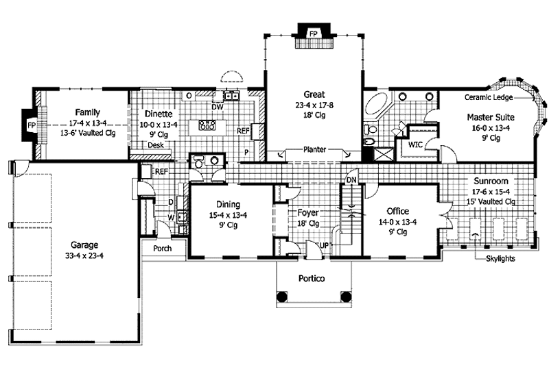 Architectural House Design - Floor Plan - Main Floor for Classical House Plan #51-787 - 4 bed, 3.5 bath