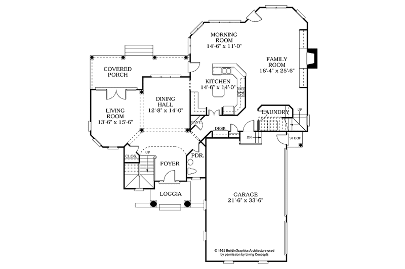 Home Plan - Floor Plan - Main Floor for Mediterranean House Plan #453-127 - 4 bed, 3.5 bath