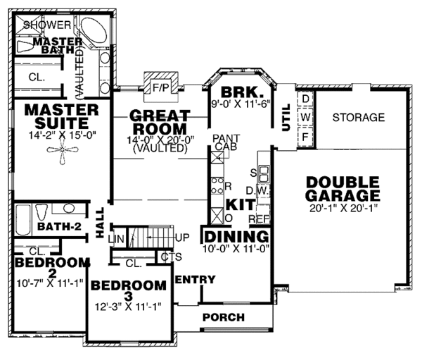 House Design - Traditional Floor Plan - Main Floor Plan #34-249