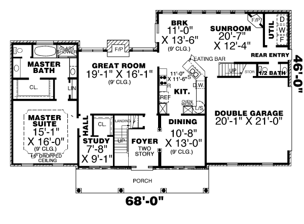 Traditional Floor Plan - Main Floor Plan #34-120