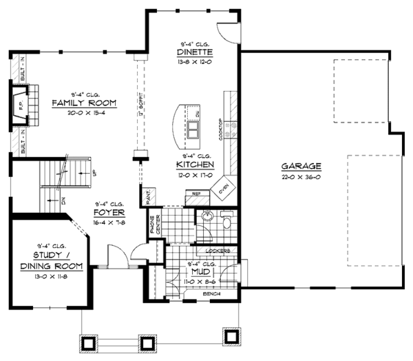 Home Plan - European Floor Plan - Main Floor Plan #51-628