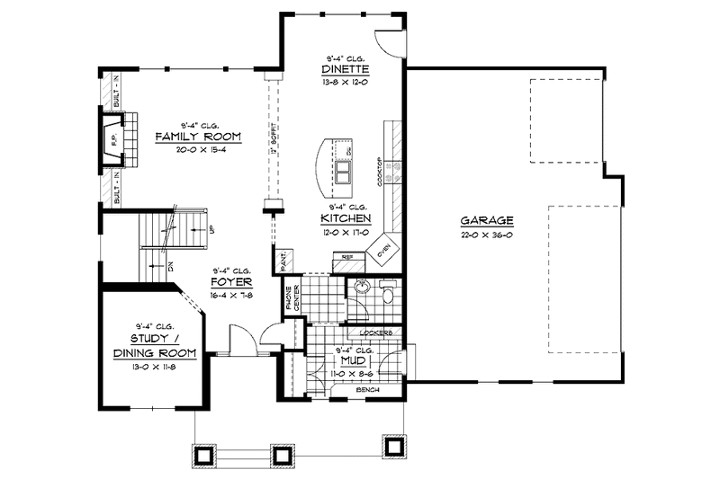 Dream House Plan - Floor Plan - Main Floor for European House Plan #51-628 - 3 bed, 2.5 bath
