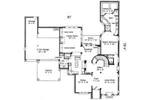 Floor Plan - Main Floor for Country House Plan #410-3595 - 4 bed, 3.5 bath