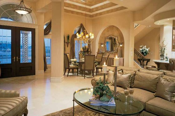 Interior - Family Room for Mediterranean House Plan #930-193 - 4 bed, 5 bath