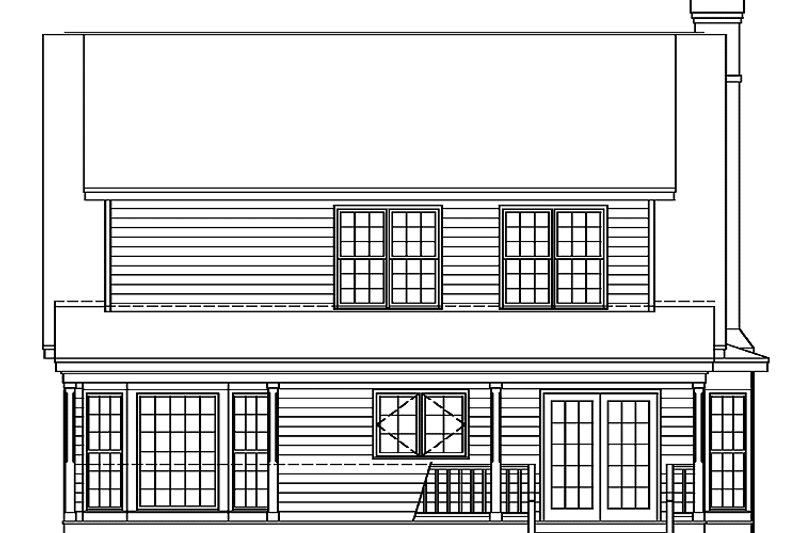 Home Plan - Exterior - Rear Elevation for Country House Plan #929-374 - 3 bed, 2 bath