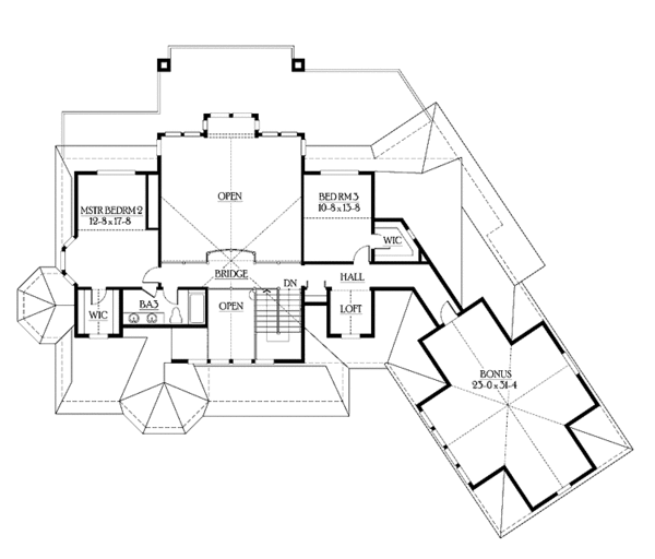 House Plan Design - Craftsman Floor Plan - Upper Floor Plan #132-517