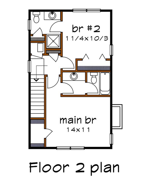House Plan Design - Colonial Floor Plan - Upper Floor Plan #79-133