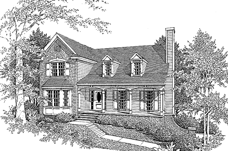 Architectural House Design - Country Exterior - Front Elevation Plan #10-265