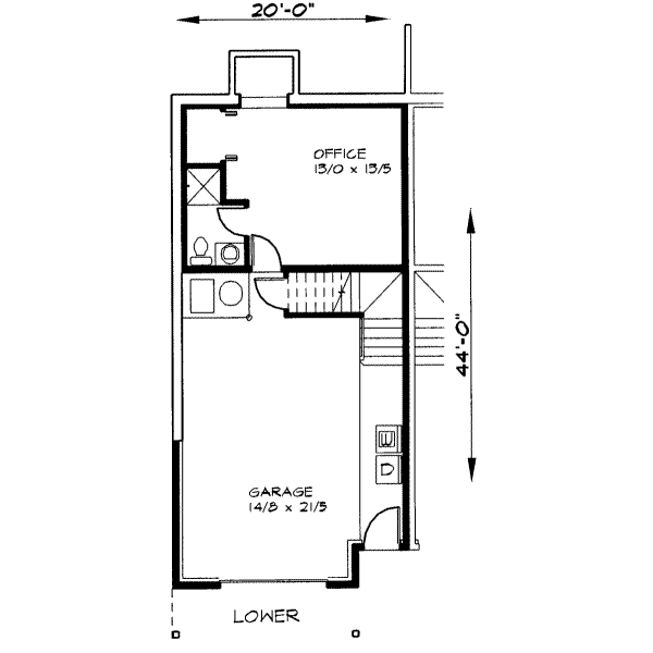 Colonial Floor Plan - Lower Floor Plan #303-377