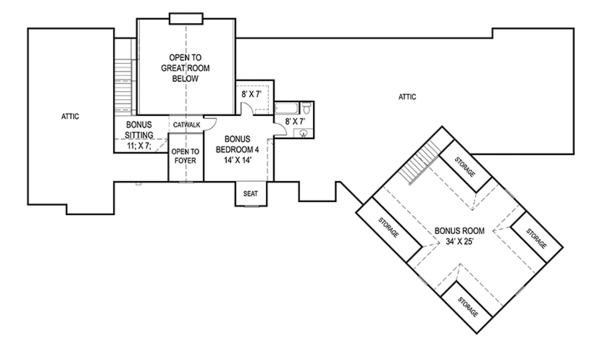 Home Plan - Craftsman Floor Plan - Upper Floor Plan #119-424