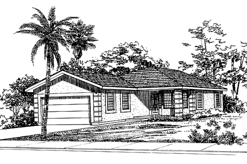 House Blueprint - Exterior - Front Elevation 4 for Craftsman House Plan #72-1038 - 4 bed, 2 bath