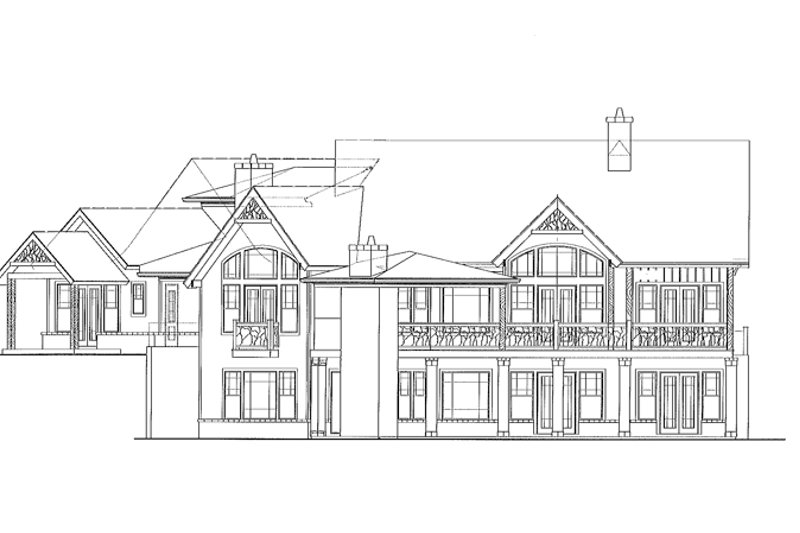 Dream House Plan - Exterior - Rear Elevation for Craftsman House Plan #54-375 - 3 bed, 3.5 bath