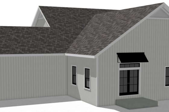 Exterior - Rear Elevation 1 for Craftsman House Plan #44-235 - 3 bed, 2 bath