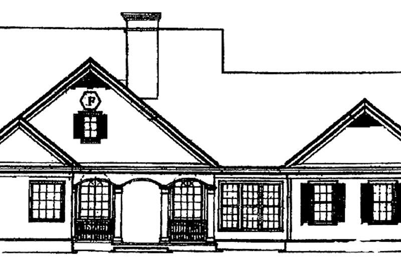 Home Plan - Exterior - Rear Elevation for Country House Plan #429-226 - 4 bed, 3 bath