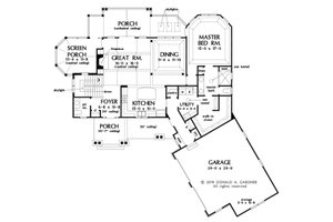 Floor Plan - Main Floor for Craftsman House Plan #929-1103 - 3 bed, 2.5 bath