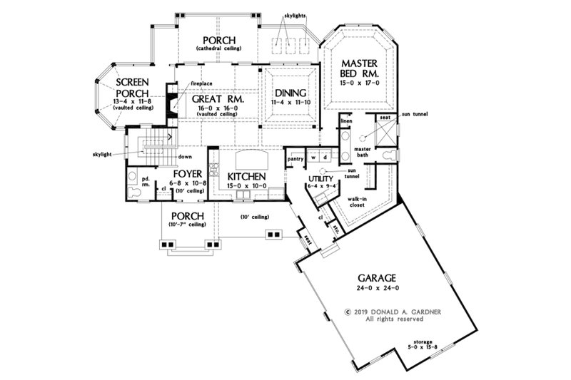 Architectural House Design - Floor Plan - Main Floor for Craftsman House Plan #929-1103 - 3 bed, 2.5 bath