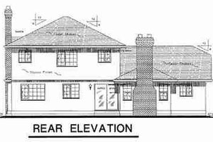 Exterior - Rear Elevation for Traditional House Plan #18-9050 - 3 bed, 2.5 bath