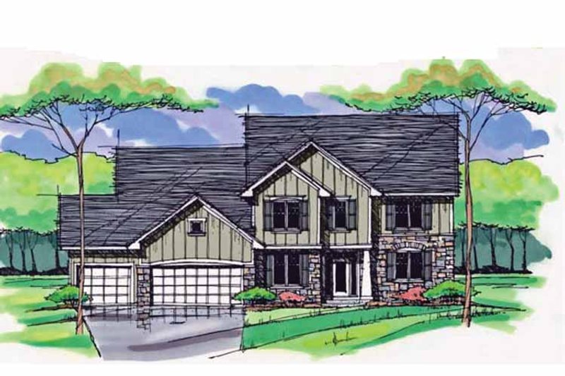 Home Plan - Exterior - Front Elevation 3 for Colonial House Plan #51-1016 - 4 bed, 2.5 bath