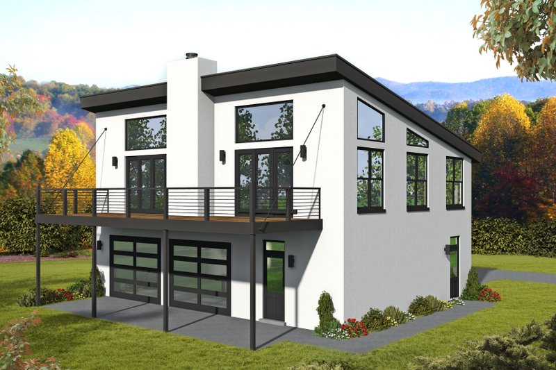 House Blueprint - Contemporary Exterior - Front Elevation Plan #932-297