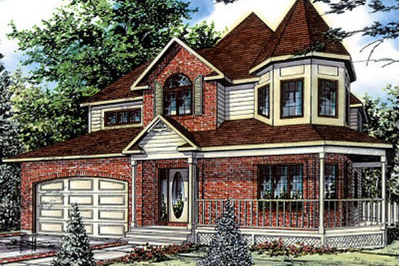 Exterior - Front Elevation for Victorian House Plan #138-196 - 3 bed, 2.5 bath