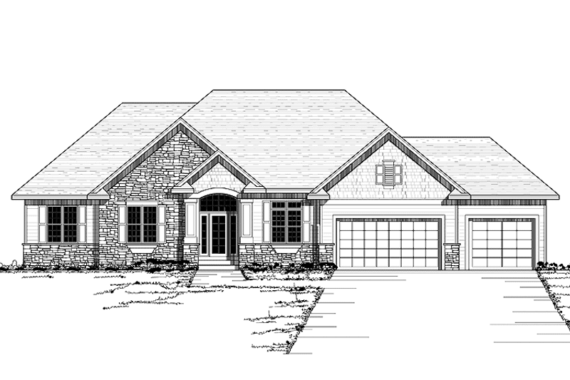 Home Plan - Exterior - Front Elevation 3 for European House Plan #51-615 - 2 bed, 2 bath