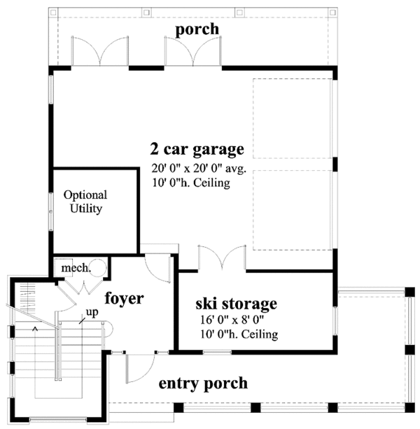 Craftsman Floor Plan - Lower Floor Plan #930-169