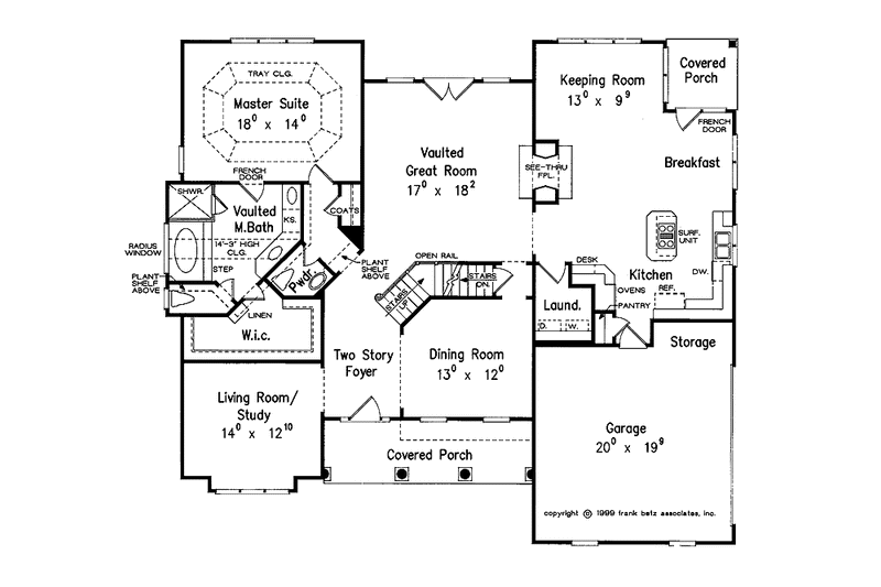 Home Plan - Floor Plan - Main Floor for Country House Plan #927-582 - 4 bed, 3.5 bath