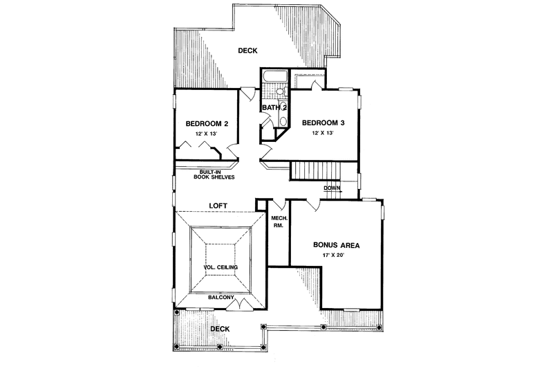 Home Plan - Floor Plan - Upper Floor for Classical House Plan #952-3 - 3 bed, 2.5 bath