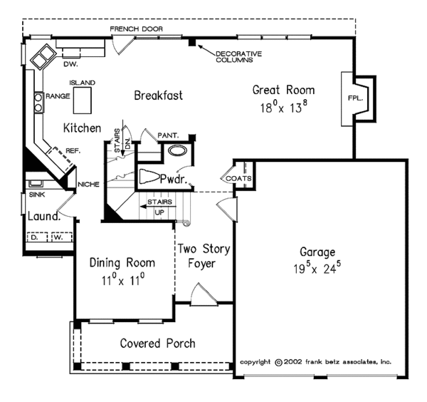 House Design - Colonial Floor Plan - Main Floor Plan #927-872