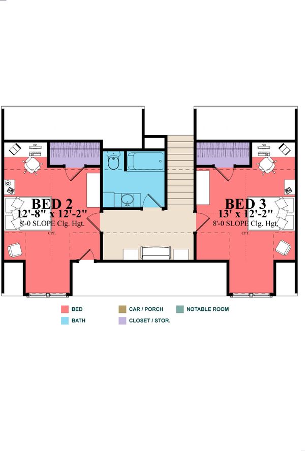 House Design - Classical Floor Plan - Upper Floor Plan #63-401